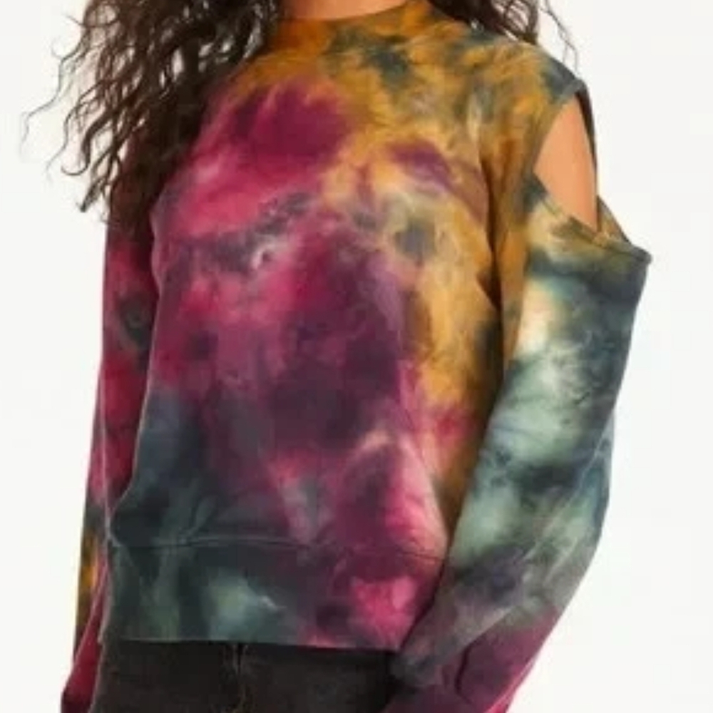 525 America Sweatshirt Womens Size Small Multi Off the Shoulder